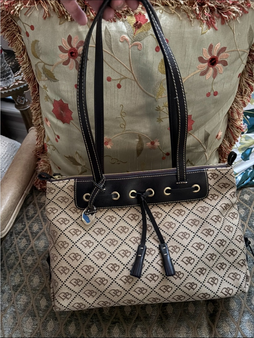 Brown Jaquard Tote Bag - Dooney & Bourke